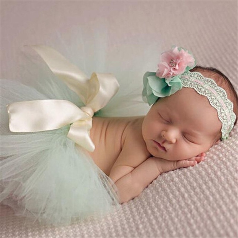 Newborn Mint Green Tutu and Headband Photography Prop